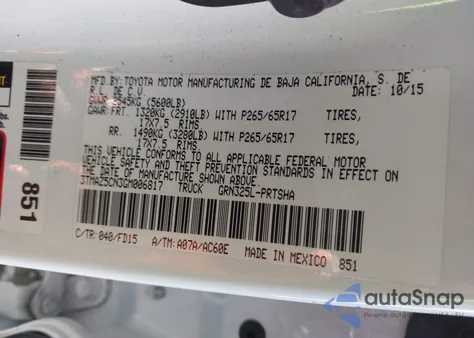 2016 Toyota Tacoma Trd Sport z USA, uszkodzony, nr VIN 3TMAZ5CN3GM006817